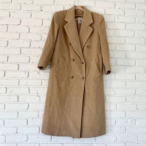 1980’s Double Breasted Tan Wool Coat